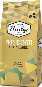 Кофе натуральный Paulig Presidentti Gold Label 250г зерно  пачка 250г  1/12 Паулиг