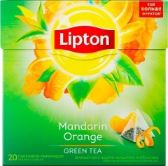Lipton Зелёный Mandarin Orange Tea с Цедрой Цитрусовых 20п*1.8гр. Липтон