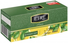 Чай зеленый «ETRE» с ароматом лимона (25 пакетиков) 50гр./24шт.