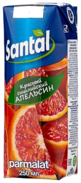 Сантал Напиток сокосодержащий Красный Сицилийский Апельсин 0,25л./12шт. Сантал