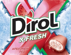 Dirol X-FRESH Арбузный лед в блистере жевательная резинка б/с сахара с арбузным вкусом 16гр./12шт. Дирол