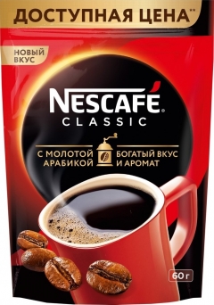 Кофе Nescafe Classic 60гр. Нескафе Классик