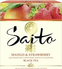 Саито Чай Черный Mango Strawberry 100п*1.5гр.