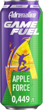 Adrenaline Game Fuel Apple Force 0,449л.*6шт. Энергетический напиток Адреналин Эпл Форс