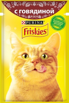 Friskies корм для кошек кусочки в подливе Говядина пакетик 85гр./6шт. Фрискис