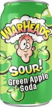 Warheads 0,355л.*12шт. Green Apple Sour Soda USA  Ворхедс