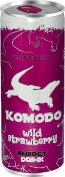 Komodo Wild Strawberry 0,25л./24шт. Энергетический напиток Комодо