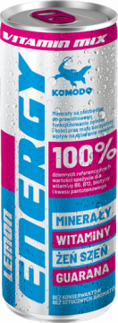 Komodo Energy Vitamin Mineraly Mix Cytryna 0,25л./24шт. Изотонический напиток Комодо