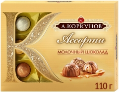 А.Коркунов Ассорти молочный шоколад 110 г.*1шт.