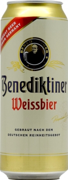 Пиво Benediktiner Weissbier светлое пастеризованное нефильтрованное, Алк.5,4 %, 0,5 л. Банка