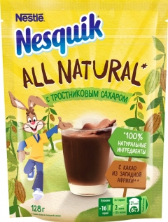 Nesquik Какао быстрорастворимый Натуральный пакет 128гр. Несквик