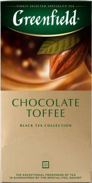 ГРИНФИЛД Шоколад Тоффи(1,5гх25п)чай пак.черн.с доб. Greenfield
