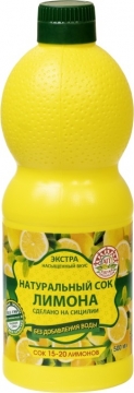 Натуральный сок лимона Азбука продуктов 0,5л.*1шт.