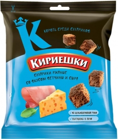 Сухарики Кириешки ржаные Ветчина с сыром 40гр./60шт.