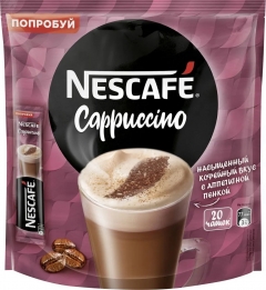 Nescafe Classic Капучино пак. 18г бл. 20шт. Напиток кофейный растворимый  Нескафе