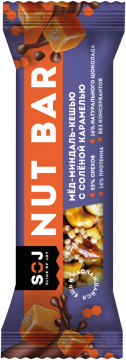 Ореховый батончик NUT BAR МЕД-МИНДАЛЬ-КЕШЬЮ с ирисо-сливочным вкусом с соленой карамелью 40г/16шт.