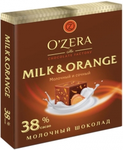 Шоколад  OZera Milk & Orange 90г/6шт.