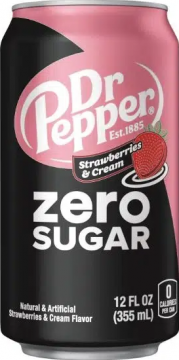 Dr. Pepper 0,355л.*12шт. Strawberry Cream ZERO USA Доктор Пеппер