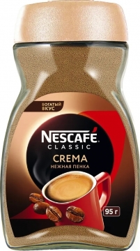 Кофе Nescafe Classic Крема гранулированный стекло 95гр. Нескафе Классик