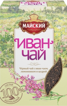 Чай Майский Иван-чай с черным чаем и лимонником черн. аромат. лист. 75 г
