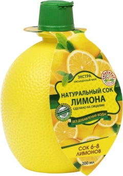АЗБУКА ПРОДУКТОВ Натуральный сок лимона 0,2л.*1шт.