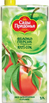 Сады Придонья 2л. Яблочно-персиковый с мякотью/6шт.