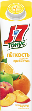J7 Тонус 0,9л. Персик-яблоко-апельсин с пребиотиком*6шт.