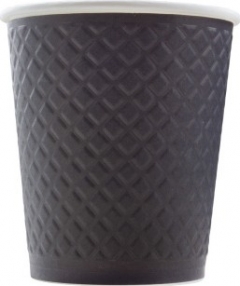 Стакан бумажный одноразовый двухслойный с конгревом Waffle Black 250 ml*500шт.