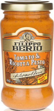 FILIPPO BERIO соус Песто с томатами и сыром Рикотта ст.б 190г 1*6